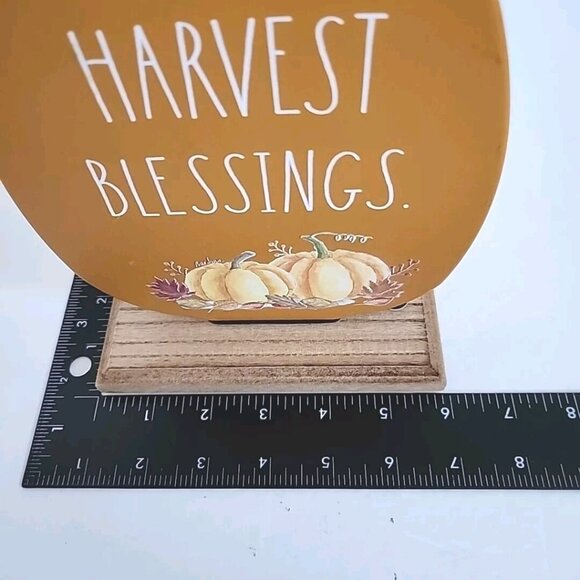 Rae Dunn Pumpkin Fall Decor Shelf Sitter Thanksgiving Sign Harvest Blessings E - Picture 9 of 14